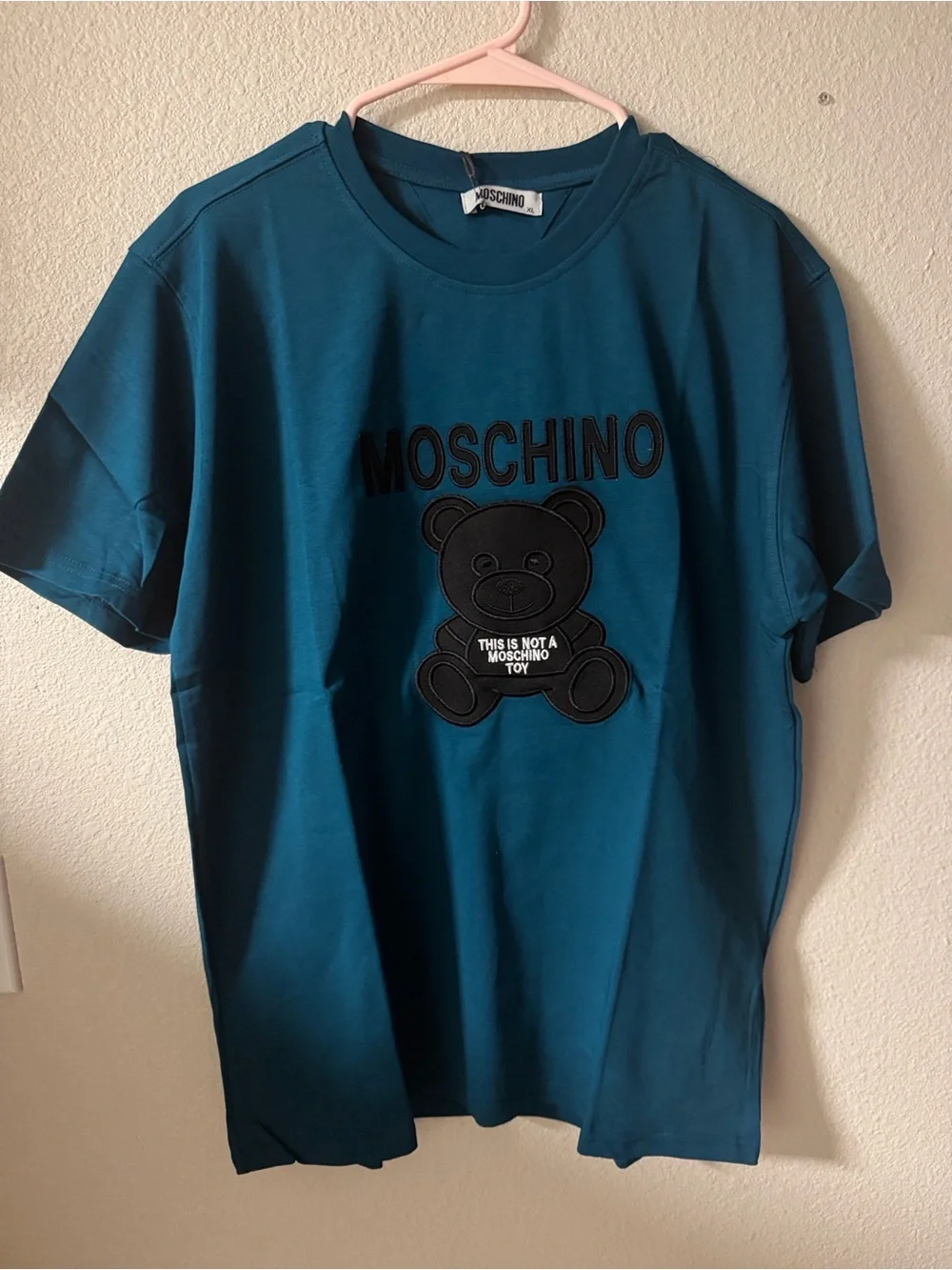 Moschino Kids Teal Bear Logo Tee